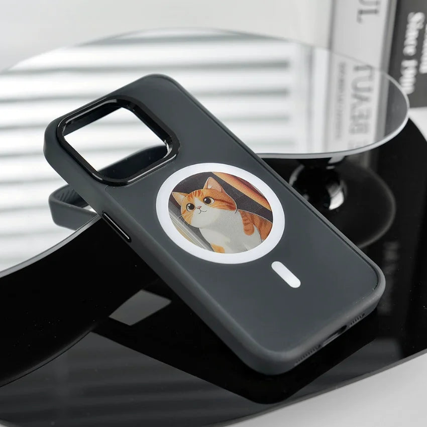 2.53 Inches E-Ink Phone Case Photos HD Display Wireless Transmission DIY Screen for Iphone 16/15/14/13 round Support Magsafe